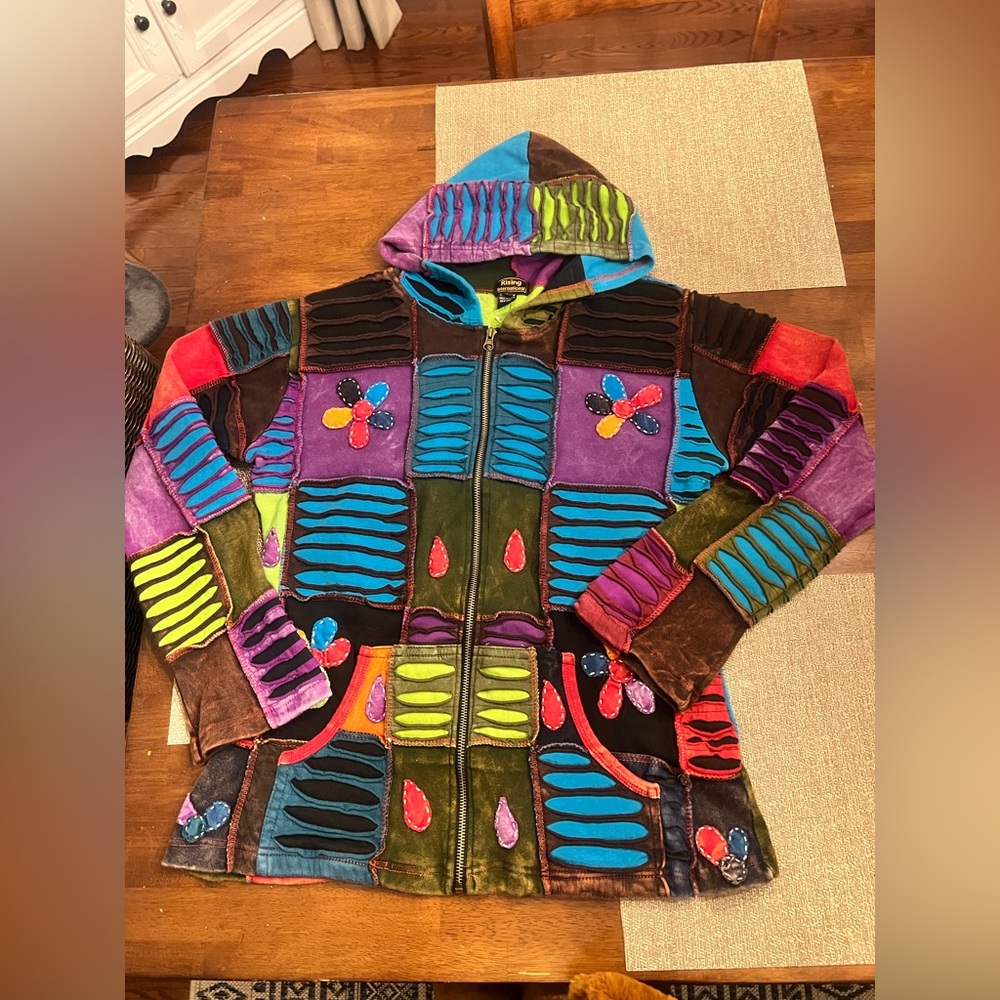 Rising International Patchwork zip up‎ jacket